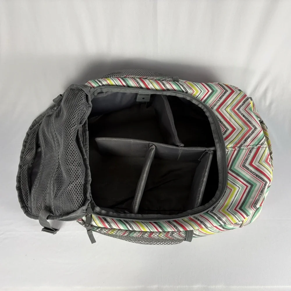 Thirty-One Camera Bag Sling Backpack Punch Chevron Removable Insert Multi-Use